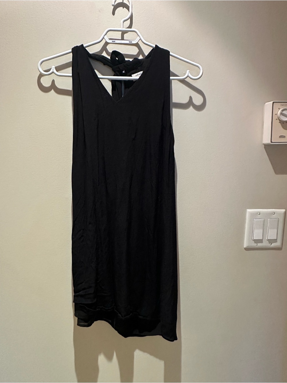 Wilfred Black Sleeveless Tie-Back Mini Dress